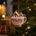 thumbnail image 4 of Barsme Snowy Christmas Cabin Christmas Hanging Ornament,Vintage Warm and Cozy Christmas House Hanging Ornament, Festive Tree Decoration For Bedroom Hallway Patio And Holiday Party Display, 4 of 5
