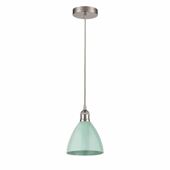 616-1P-SN-MBD-75-SF-Innovations Lighting-Plymouth Dome - 1 Light Cord Hung Mini Pendant In Industrial Style-11.25 Inches Tall and 7.5 Inches