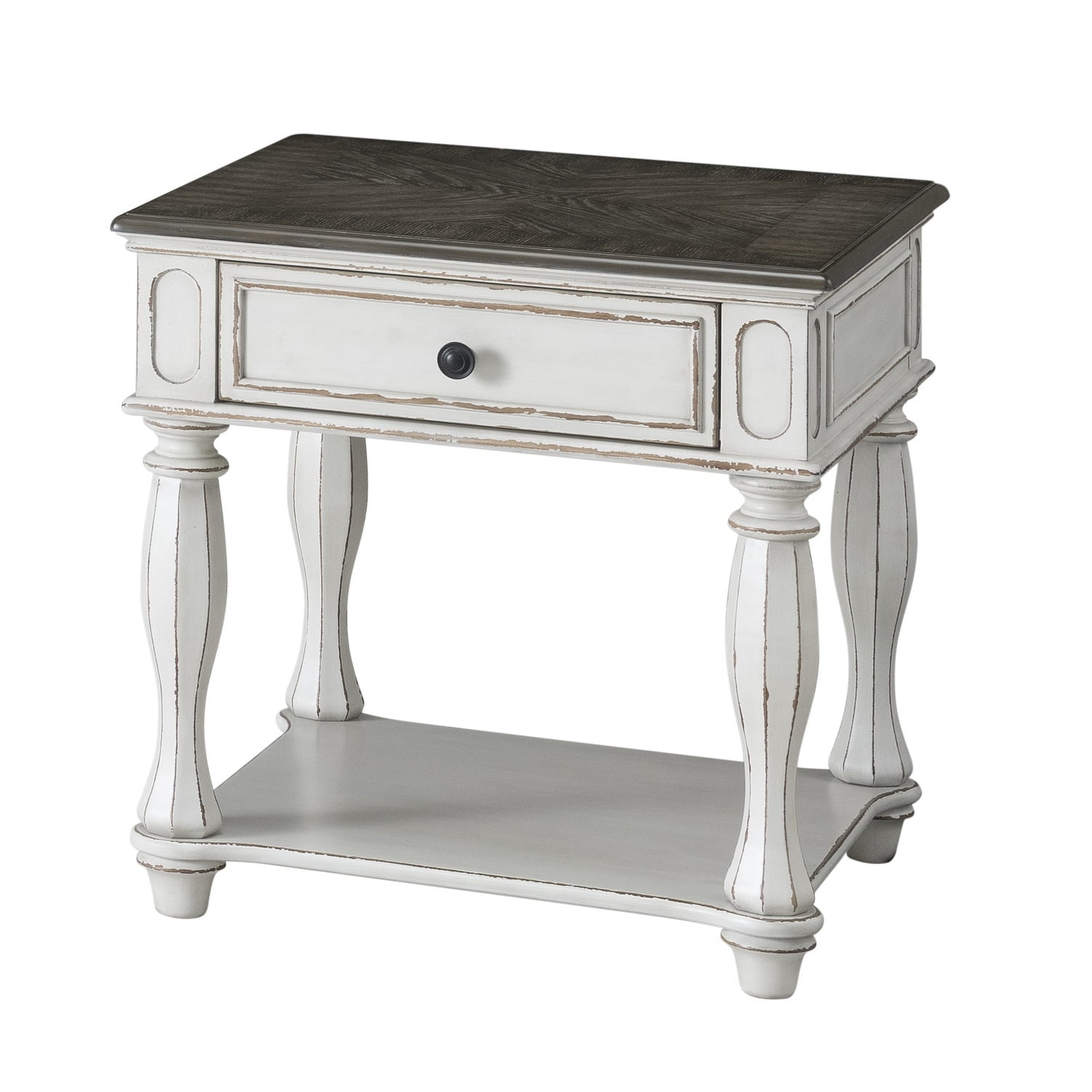 Martin Svensson Home Grove Hill End Table, Antique White with Dark