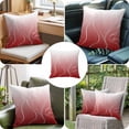 thumbnail image 6 of Ombre Red Stripes Throw Pillow Cover Striped Lines Waves Gradient Cotton Linen Cushion Cover Throw Pillow Case with Invisible Zipper for Couch Sofa Bed Chair Car 18x18 Inch, 6 of 9