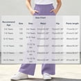 thumbnail image 4 of YUANxueke Girls Ribbed Knit Pants Casual Soft Comfy Elastic Waist Wide Leg Pants with Pockets for 5-15 Years, 4 of 8