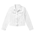 thumbnail image 5 of FDGIU Women's Lapel Button Down Cropped Denim Jacket, Cuffed Long Sleeve Solid Jean Coat with Chest Flap Pockets for Spring Fall Casual Daily Layering, 5 of 5