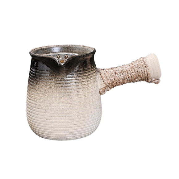 Tetera de cerámica con asa lateral, estufas portátiles, té hervido para hervir agua caliente, tetera para exteriores, hogar, Picnic, cocina Negro degradado Macarena Tetera