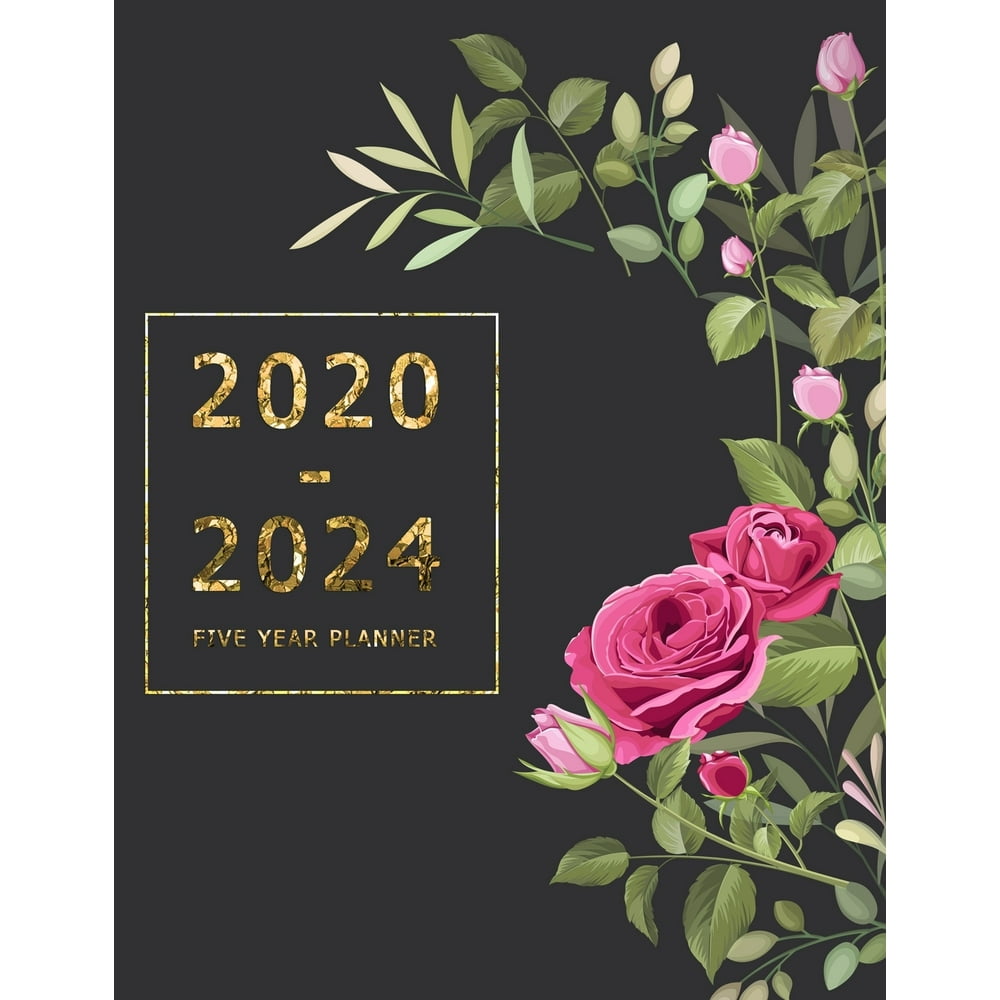 2020-2024 Five Year Planner: 5 Years Monthly Calendar Beautiful Floral