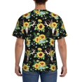thumbnail image 2 of Naloa Sunflower Skull Boho Men's T-Shirt Sport T-shirt Men's Basic Tee Casual Men's Shirt, Round Neck, Short Sleeves - Small, 2 of 5