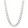 4.5mm Rhodium Plated Silver Flat Cuban Link Curb Chain Necklace, 24 inches