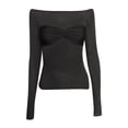 thumbnail image 5 of DHFJKG Long Sleeve Shirts For Women Off Shoulder Mesh Sheer Tees Sexy Slim Fit Stretchy See Through Going Out Stylish Tops, 5 of 5