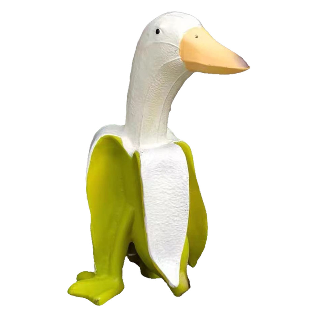 Banana Duck Statue Funny Creative Resin Figurines Garden Art Sculpture