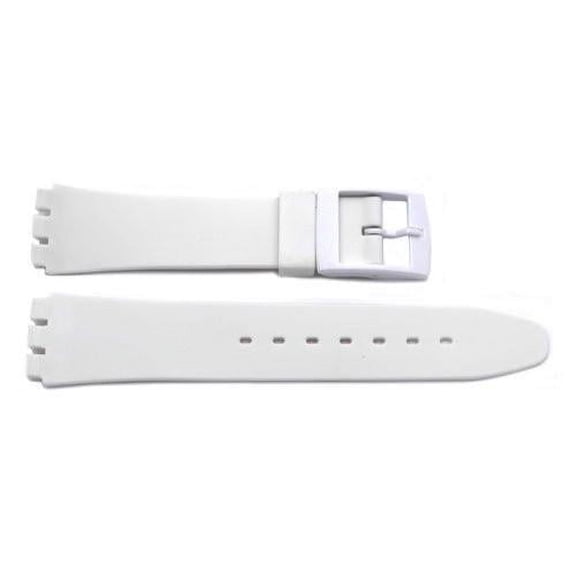 Swatch Replacement 17mm White Plastic Watch Band fits original gents models