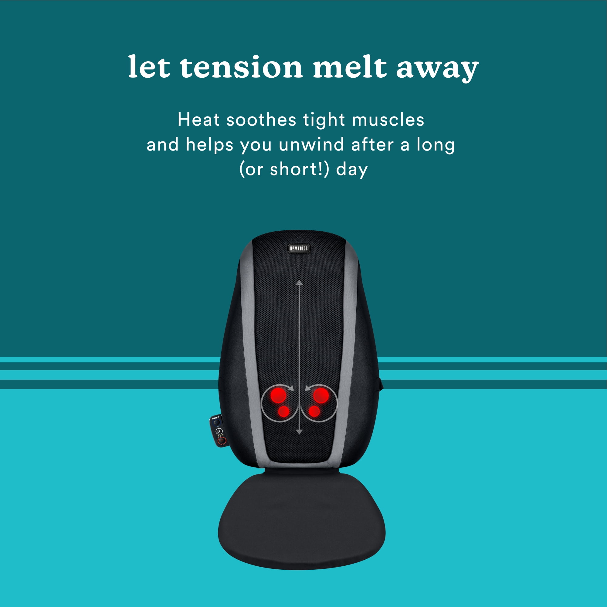 HoMedics Shiatsu Back Massage Cushion Lumbar Deep Kneading With Heat