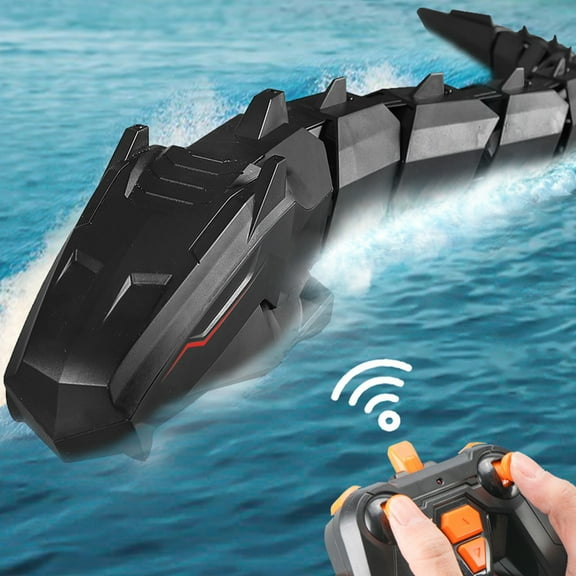 Gqtwoy Remote Control Mechanical Snake, Rechargeable Water Simulation Toy, 2.4GHz Waterproof RC Snake, Electric Swimming Toy with Dual Propellers, Fun Pool Toy for Outdoor Exploration