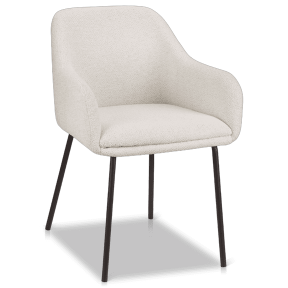 Bouclair Oatmeal Fabric and Metal Dining Chair