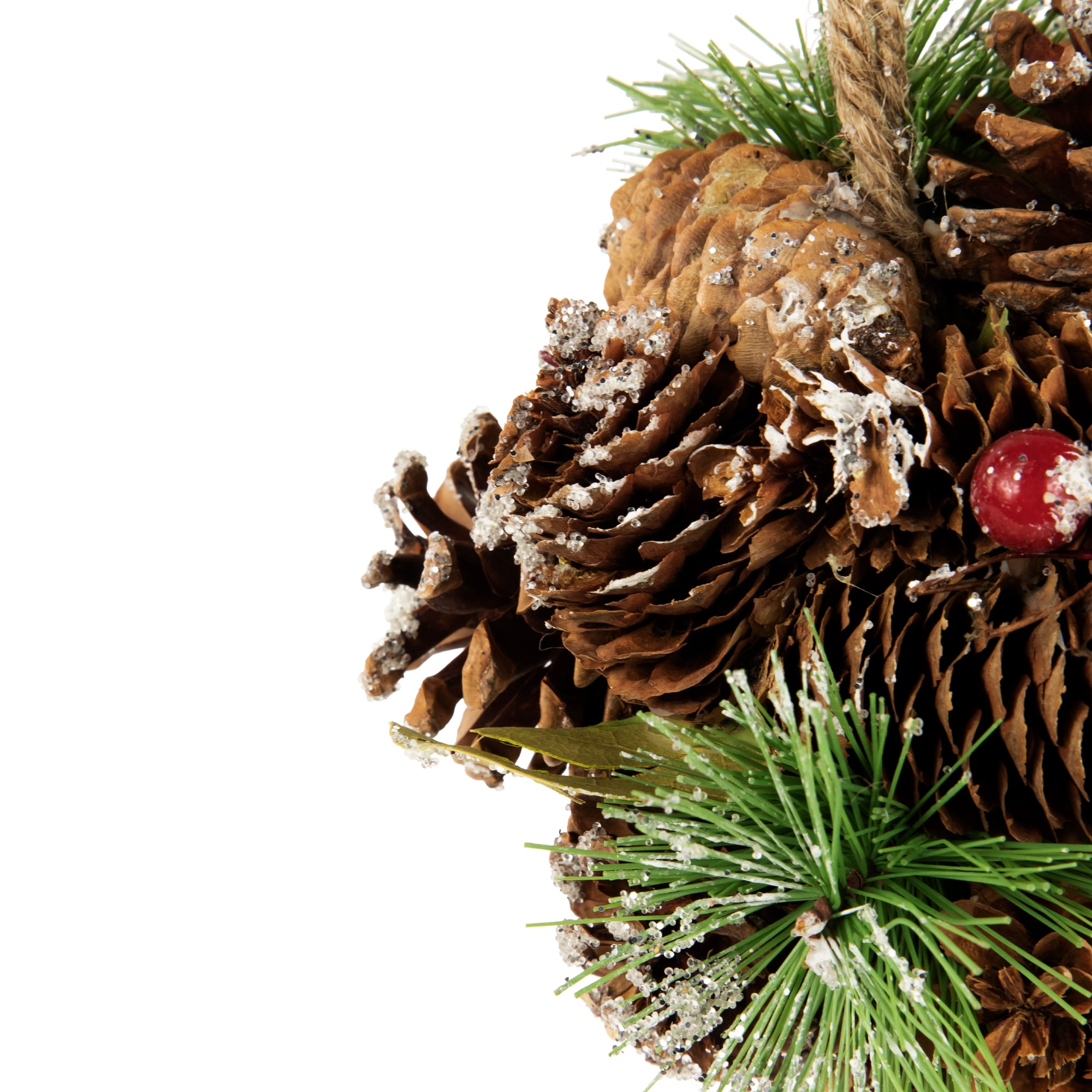 Northlight 5.5" Red Ornament Pinecone and Mixed Foliage Hanging Christmas Ball Ornament