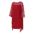 thumbnail image 4 of TAIAOJING Women's Dress Plus Size Summer Dresses Hollow Out Long Sleeve Mesh Midi Dress Casual Party Short Dress, 4 of 9