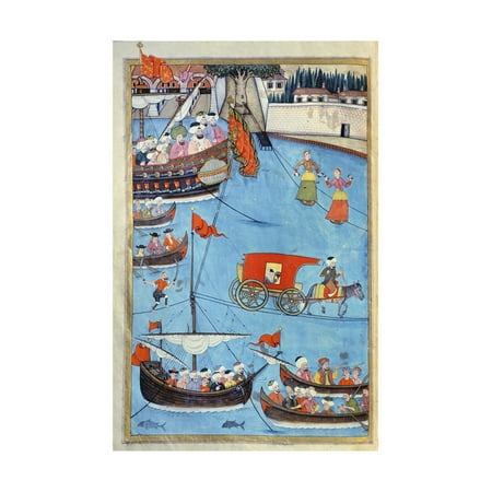Nautical Festival before Sultan Ahmed III (1673-1736) from 'Surname' by Vehbi, C.1720 Print Wall Art By (Best Surnames In India)