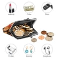 thumbnail image 4 of Man *Travel Wallet with 0.7 Microfiber Zinc Alloy Jaws, 4.3x4.7 in/11x12 cm - Compact & Durable Coin Purse for Travel Essentials - Black*, 4 of 7