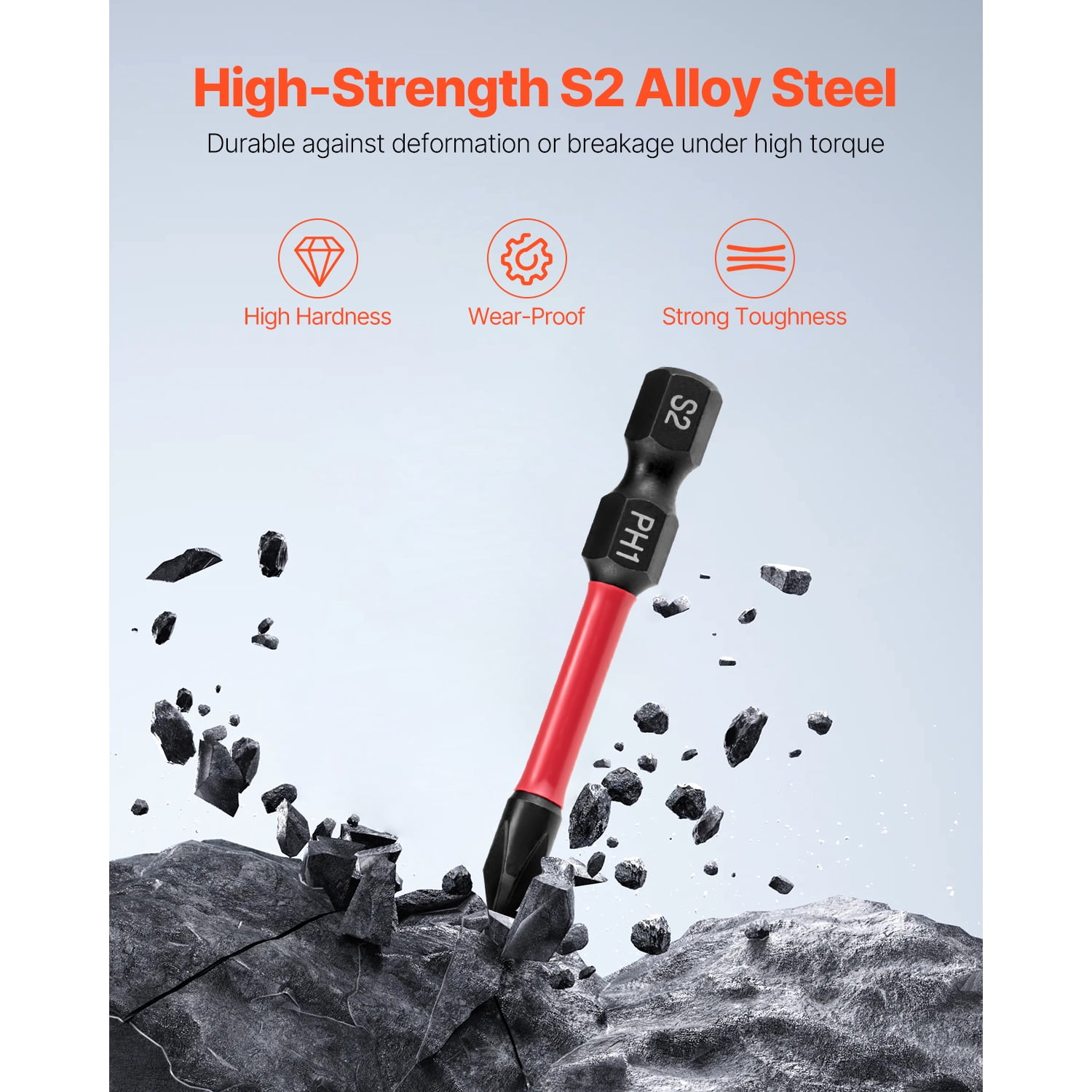 KFFKFF 101-Piece Screwdriver Bit Set with Magnetic Phillips, Pozidriv, Slotted, Square, Torx, Hex Bits, Hex Nut Sockets, Extension Rod, Durable S2 Alloy Steel, Blackened Finish, Includes Storage Case