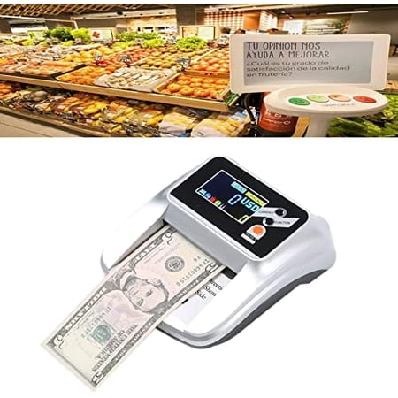 Counterfeit Bill Detector, Portable Fake Currency Reader/Detector Denomination Value Counter UV/MG/IR Detection Fake Money Currency Cash Checker Tester Machine for USD