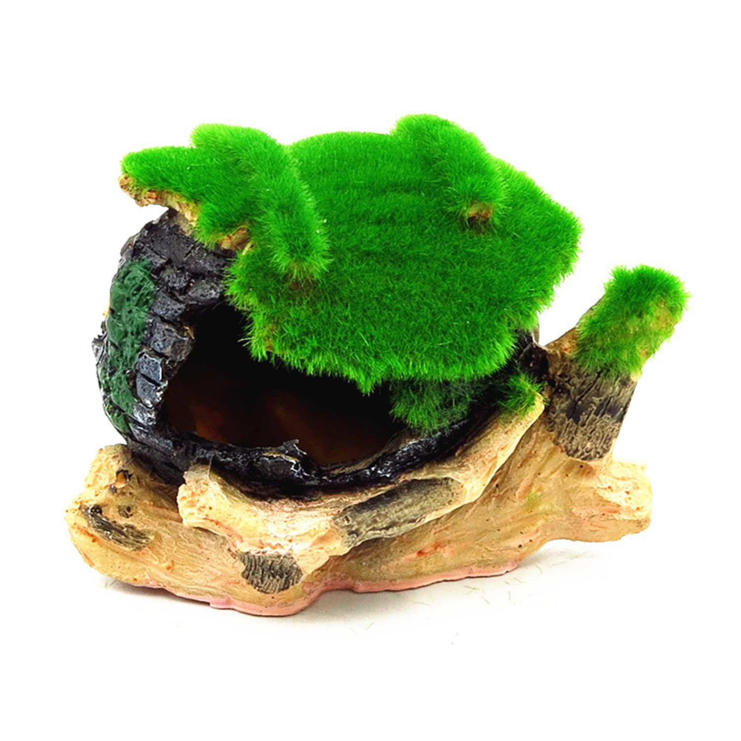 Aquarium Ornament Resin Artificial Moss Flower Pot Shaped DIY Hollow