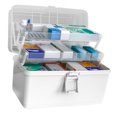 thumbnail image 4 of Caja de almacenamiento de pastillas, 3 capas, gran capacidad, estuche de cosméticos para el hogar, organizador de artículos diversos de plástico, estilo realzado, color blanco Speravity HA004344-02B, 4 of 7
