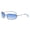 Silver Frame Gradient Blue Sheet, variant on Women's Oval Rimless High-End Vintage Sunglasses