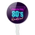 thumbnail image 2 of Made in the 80s Radical Cupcake Picks Toppers Decoration Set of 6, 2 of 6