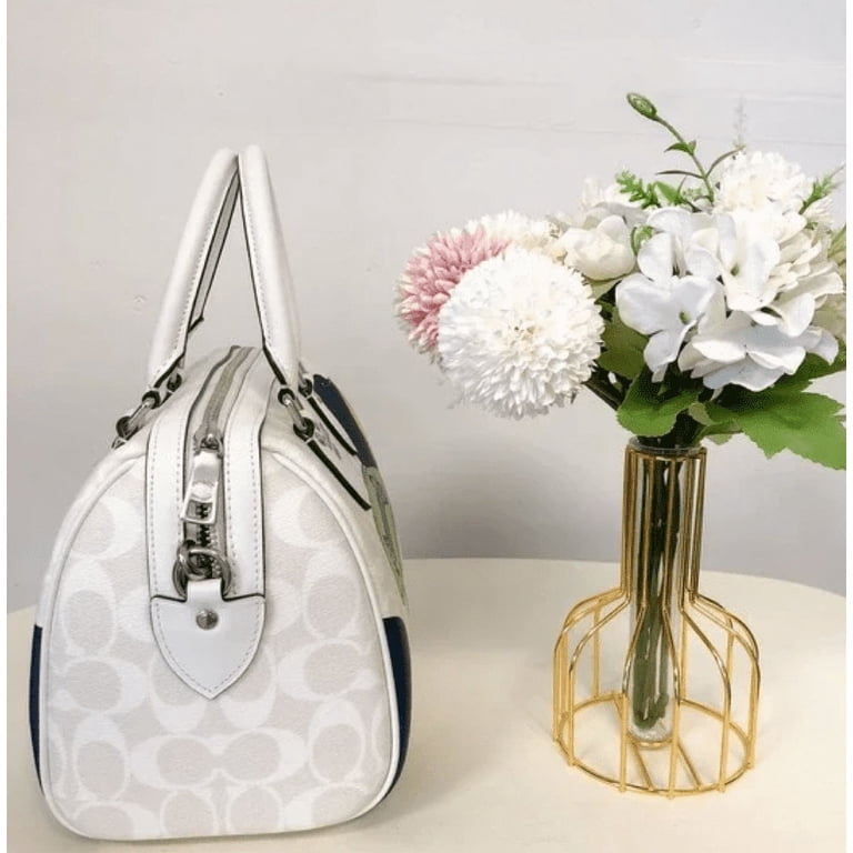 Coach CH168 Rowan Satchel In Signature Canvas With Trompe L'oeil