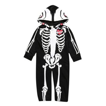 

Bullpiano Toddler Boys Girls One-piece Bodysuits Hooded Romper Jumpsuit Baby First Halloween Clothes