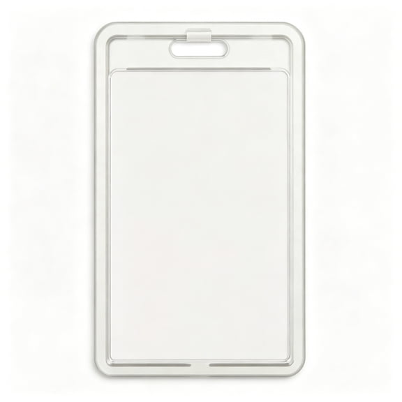 TUWAFE Vertical Plastic Badge Holder, Clear Hard ID Card Case with Easy Access, Sturdy Protector for Office & School