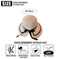 thumbnail image 2 of Circunferencia del sombrero de 56-58 cm, sombrero de paja con lazo, sombrero de paja para la playa de verano para mujer, sombrero para el sol con ala grande, sombrero para el sol dividido, 2 of 5