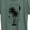 thumbnail image 3 of Instant Message - Geometric Palm Tree Scene - Women's Short Sleeve Graphic T-Shirt, 3 of 7