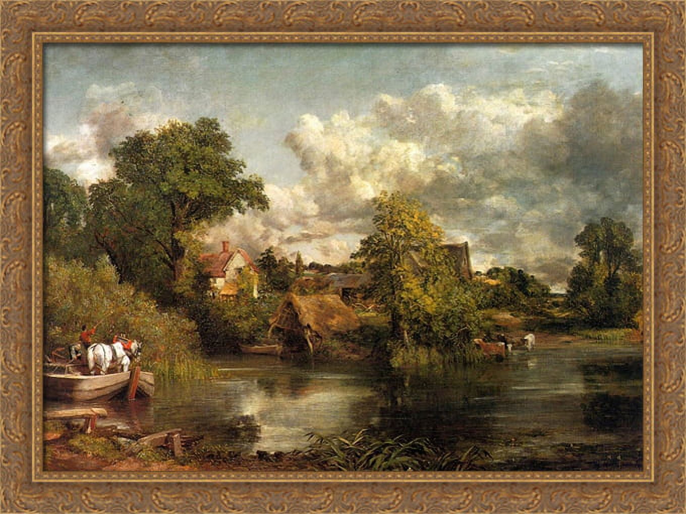 Camille Pissarro、海外版超希少レゾネ、新品額装付 Hyde Park, London 34x28 Large Gold Ornate Wood Framed Canvas Art