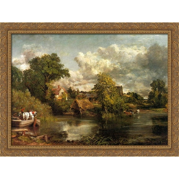 The White Horse 36x28 Large Gold Ornate Wood Framed Canvas Art by John Constable