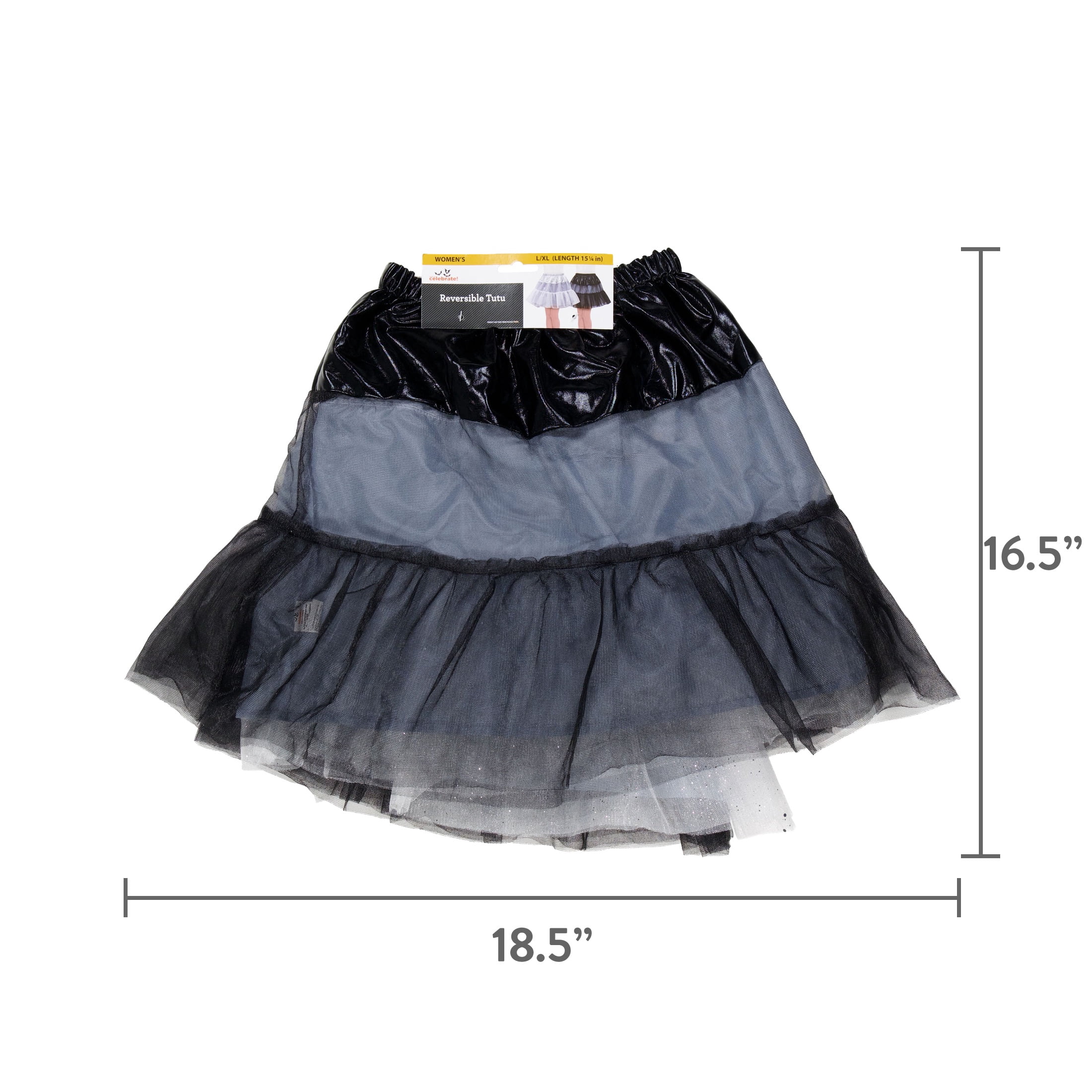 Reversible Tutu Costume Accessory for Adults, Black and White, L/XL, Halloween by Way To Celebrate