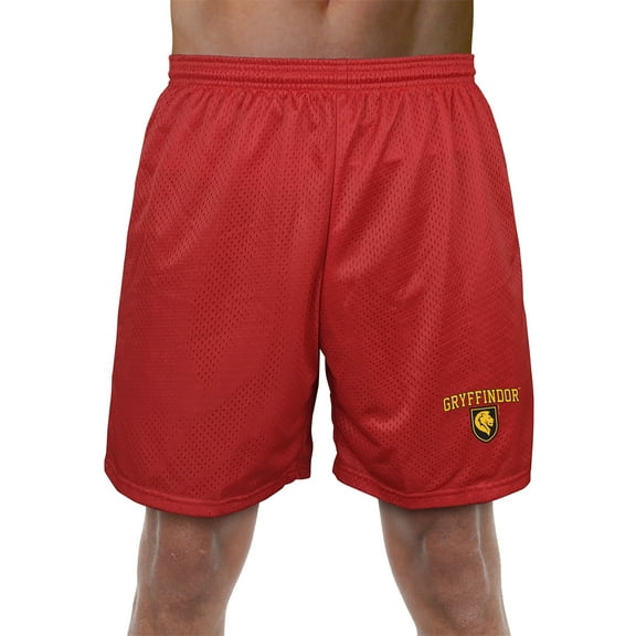 Harry Potter Gryffindor Arch Mens Lined Mesh Shorts, Red, Small