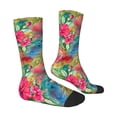 thumbnail image 4 of Yiaed Peacock Feathers And Flowers Print Great elasticity Crew Socks Sports socks for Men and Women, 4 of 5
