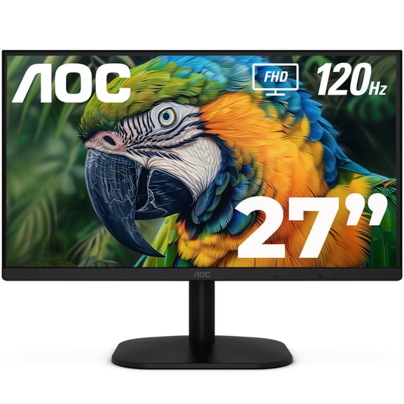 AOC 27B35H3 Monitor Gaming Casual de 27", Panel IPS, Full HD (1920 x 1080) 120Hz, 1ms, Sincronización Adaptativa, VGA y HDMI, Sin Parpadeo, Luz Azul Baja, Preparado para HDR, VESA, Ajuste de Inclinaci