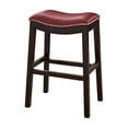 thumbnail image 4 of New Ridge Home Goods Julian 25" Faux Leather Counter Height Barstool in Red, 4 of 5