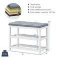 thumbnail image 4 of Giantex Shoe Bench, Wood Rack with Cushion Seat, 2-Tier Shoe Shelf Storage Organizer with Padded Seat, Ideal for Entryway, Bedroom, Living Room, Hallway (White), 4 of 8