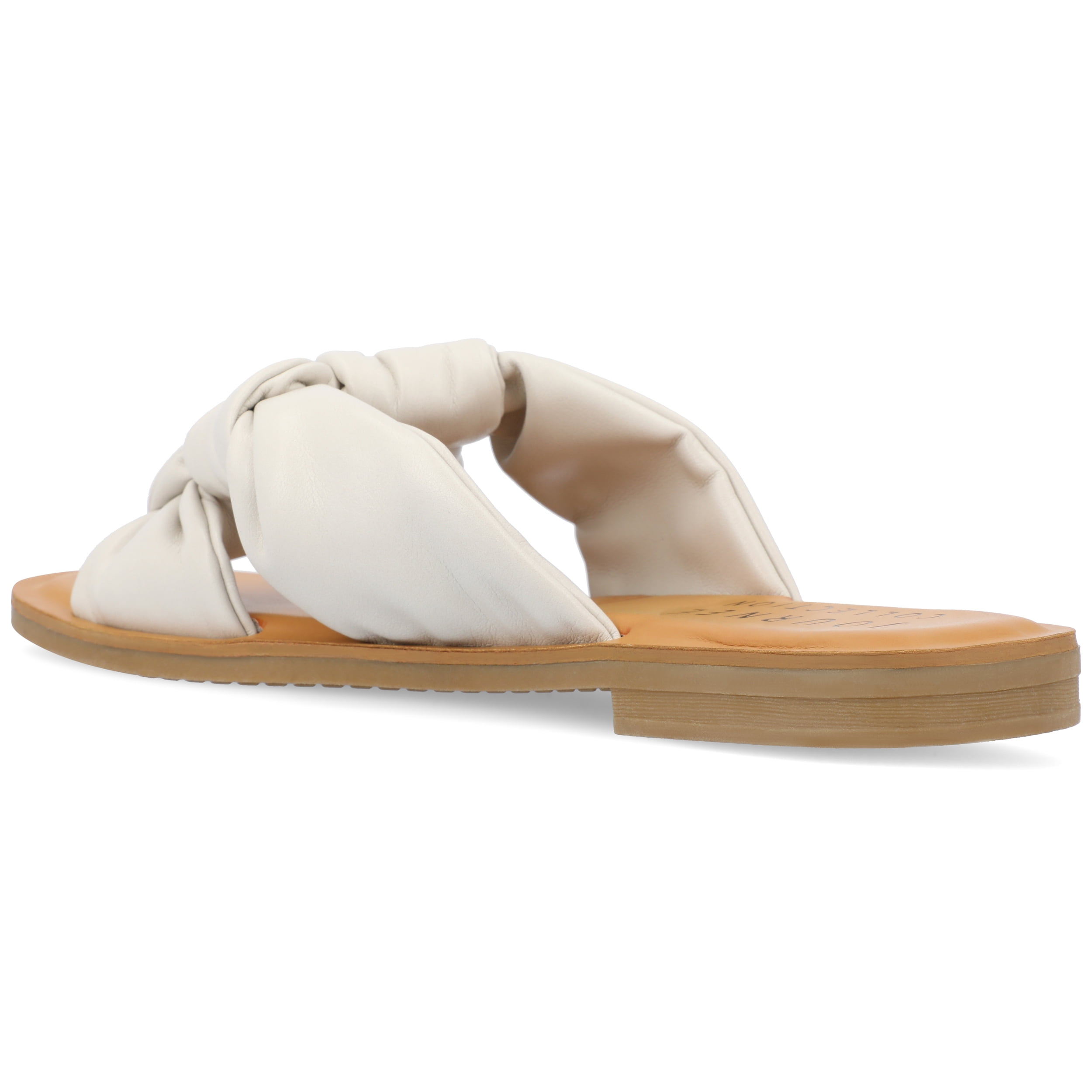Journee Womens Kianna Slide Puffy Flat Sandals