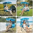 thumbnail image 5 of ABORON Camping Chair with Canopy, Folding Camping Canopy Chair with Cooler Bag, Side Pocket and Cup Holder, Outdoor Portable Beach Lounge Chair for Adults Camping, Fishing and Tailgates - Ocean, 5 of 10
