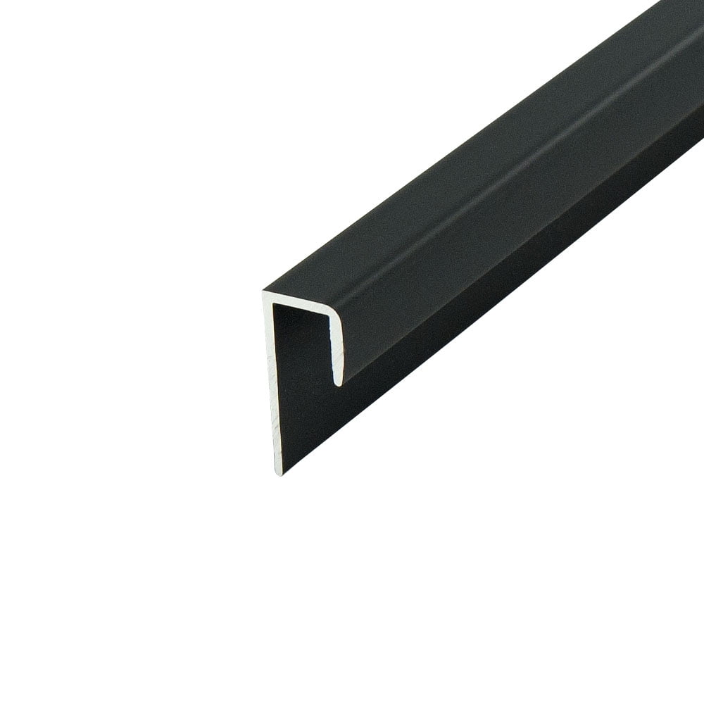 Outwater Aluminum J Channel Fits Material 1/4 to 9/32 Inch Black