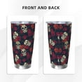 thumbnail image 3 of Fotbe Roses Skulls Pattern 20 oz Tumbler Stainless Steel Vacuum Insulated Coffee Ice Cup Double Wall Travel Flask Leak-proof Coffee Cup-Without Straw, 3 of 8