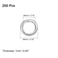 thumbnail image 2 of Unique Bargains 200Pcs Open Jump Rings, 6mm Stainless Steel O Rings, Split Rings Circle Clasp Connecting Rings, Silver, 2 of 7