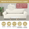 thumbnail image 6 of Sanmadrola Couch Cover Water Resistant Stretch Sofa Slipcover Jacquard Furniture Protector for Kids Pets Dog Cat, Beige, Oversized Sofa, 6 of 10