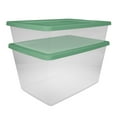 thumbnail image 6 of Sterilite, 28 Quart Clear Storage Bin, Snap-on Lid Storage Container, with Green Lid, Set of 2, 6 of 7
