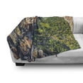 thumbnail image 3 of United States Soft Flannel Fleece Throw Blanket, Central Park from the Air Surrounded by Buildings Downtown View, Cozy Plush for Indoor and Outdoor Use, 60" x 80", Fern Green Sand Brown, by Ambesonne, 3 of 6