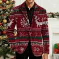 thumbnail image 5 of Lcziwo Men's Christmas Suit Jacket Xmas Party Prom Printed Suit Jacket Corduroy Three Buttons Casual Sports Coats Single Breasted Lapel Coats Red,M, 5 of 7