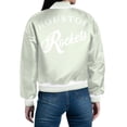 thumbnail image 2 of Women's Starter Green Houston Rockets Printed Script Cropped Satin Varsity Full-Snap Jacket, 2 of 3