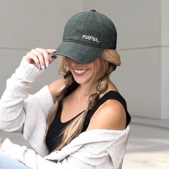 Mens Hat Unisex Baseball Distressed Embroidered Letter Summer Soft Top Adjustable Outdoor Baseball Caps Army Green One Size